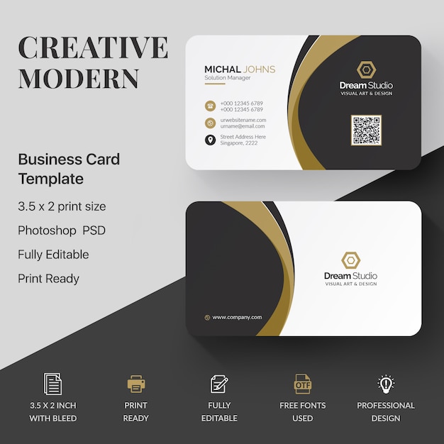 Professional business card mockup