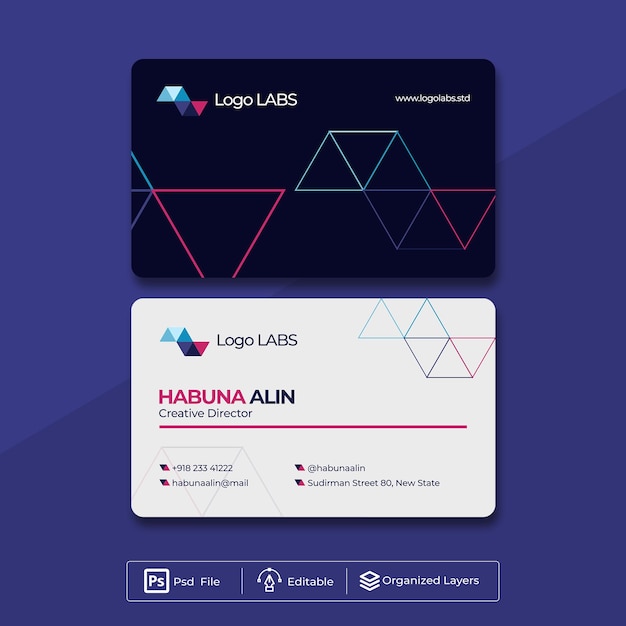 professional business card template corporate brand identity design