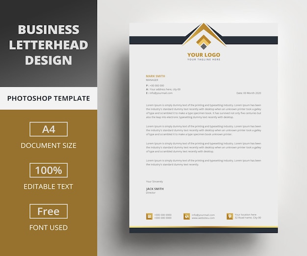 PSD professional business letterhead psd template