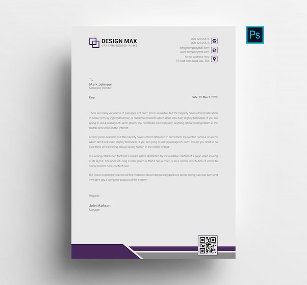 PSD professional business letterhead template