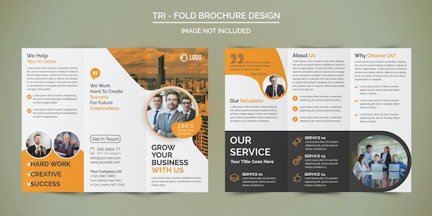 PSD design professionale per brochure a tre ante aziendali