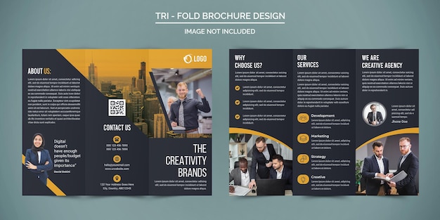 PSD design professionale per brochure a tre ante aziendali