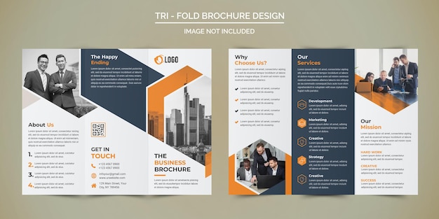 PSD design professionale per brochure a tre ante aziendali