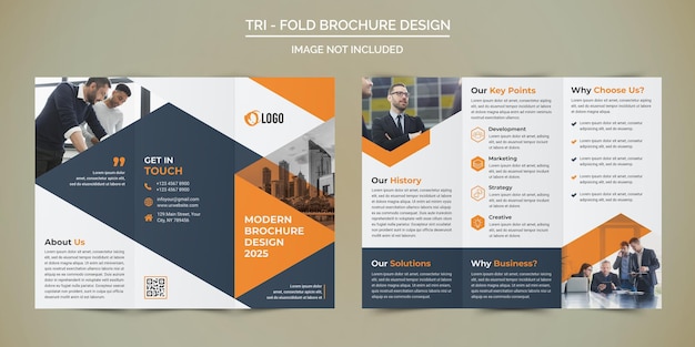 PSD design professionale per brochure a tre ante aziendali