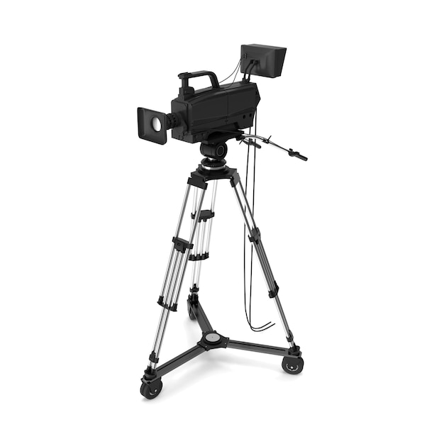 Professional Camera on Tripod for Video Recording and Broadcasting