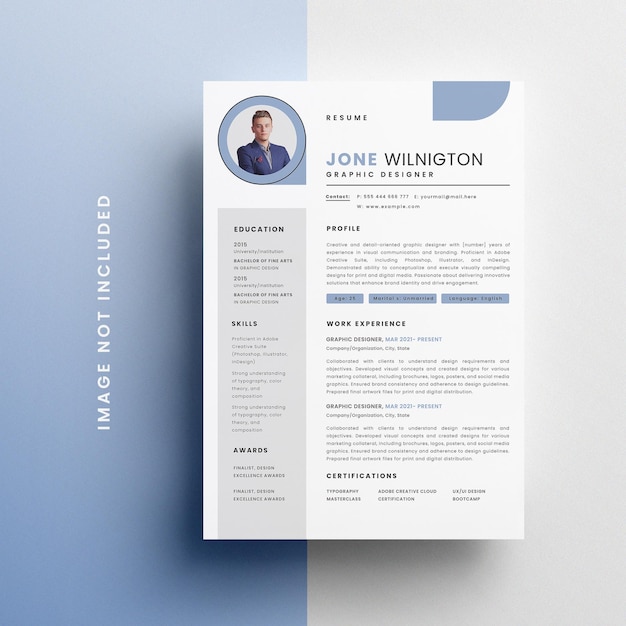 Professional clean modern and minimal resume portfolio or cv template