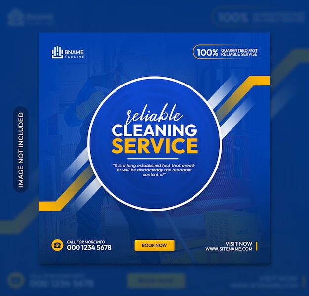 Professional  cleaning service square flyer or instagram social media post template