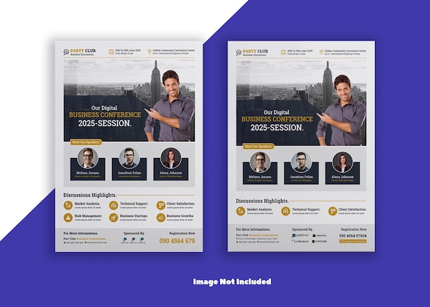 Modelli di progettazione di volantini per conferenze professionali