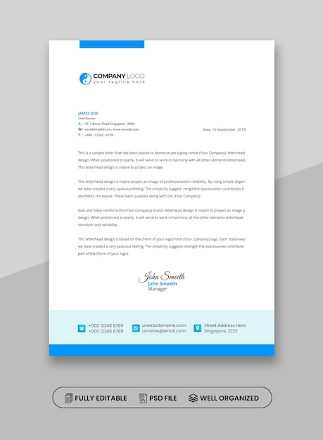 Professional Creative Business Letterhead Template Design
