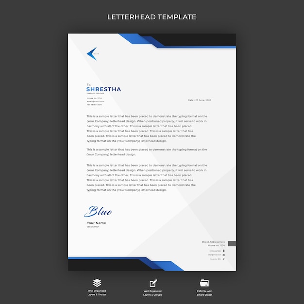 Carta intestata creativa professionale psd premium