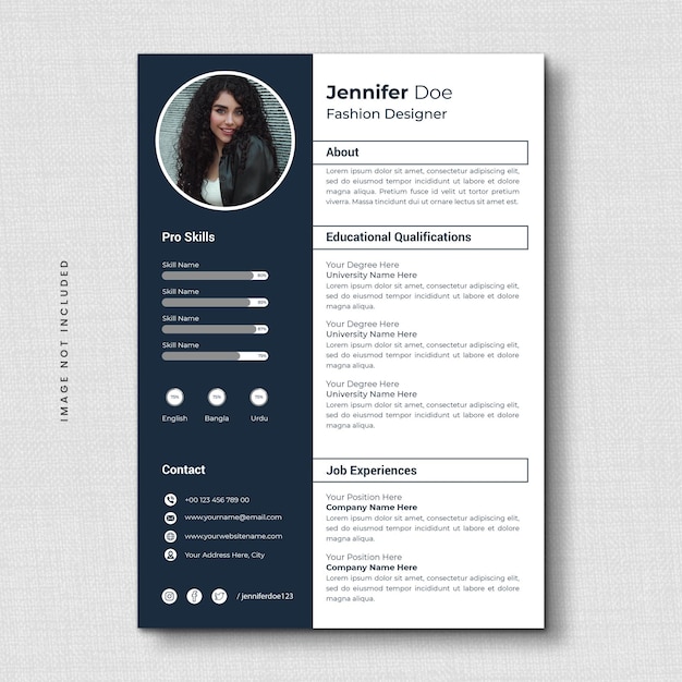 Professional curriculum vitae and Modern resume template