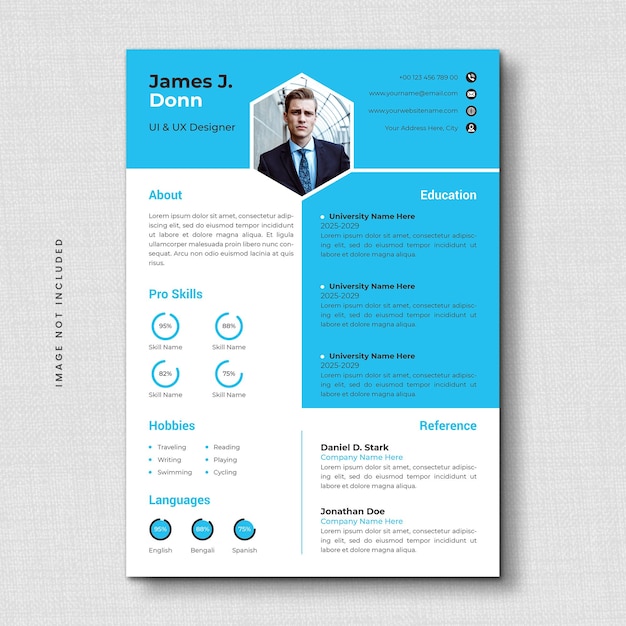 Professional curriculum vitae and Modern resume template