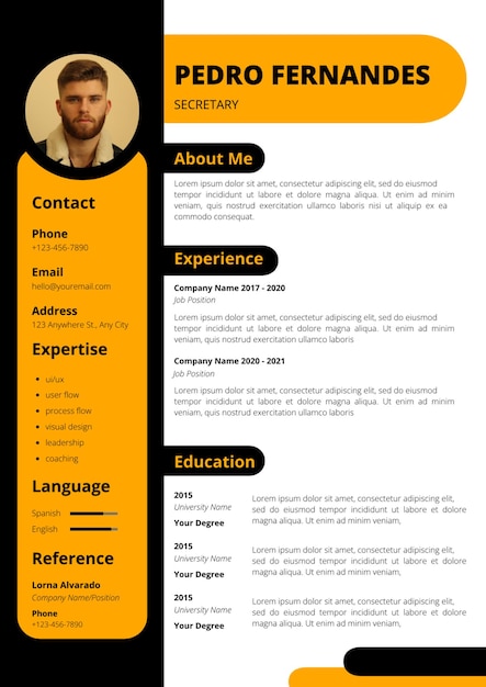 PSD professional cv resume template for applying in job psd