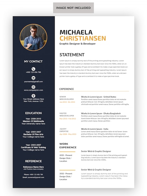 PSD professional cv resume template