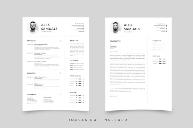 PSD professional cv-sjabloon