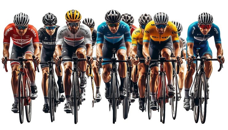 Professional Cyclists in Intense Competition