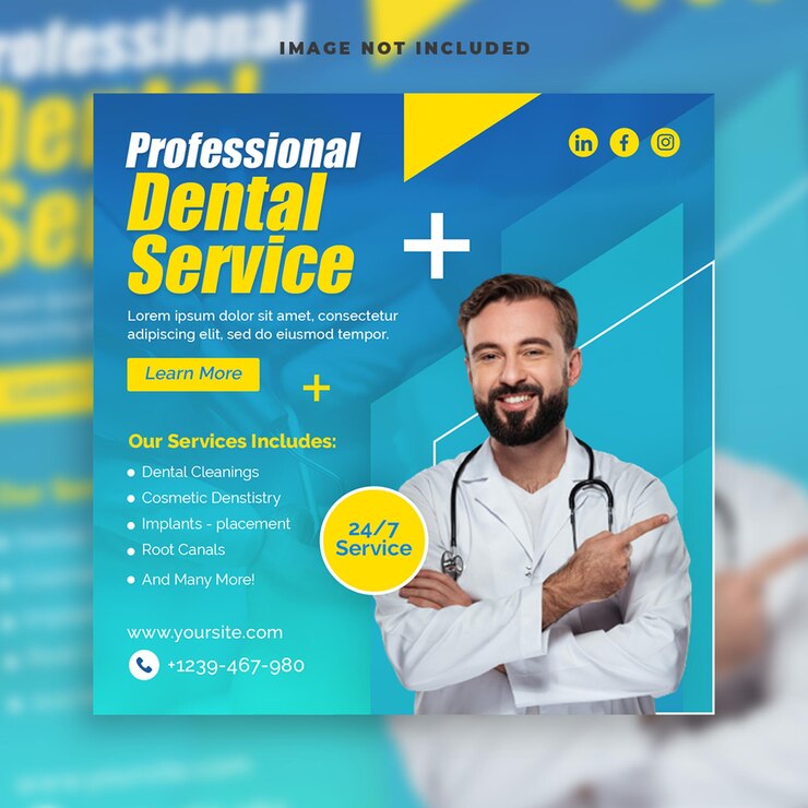 Premium PSD Professional dentist and health care medical social media