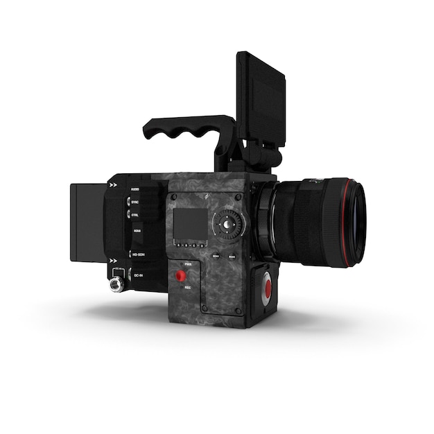 Professional Digital Cinema Camera with Lens and Screen
