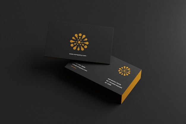 Professional embossed and luxury business card logo branding mockup