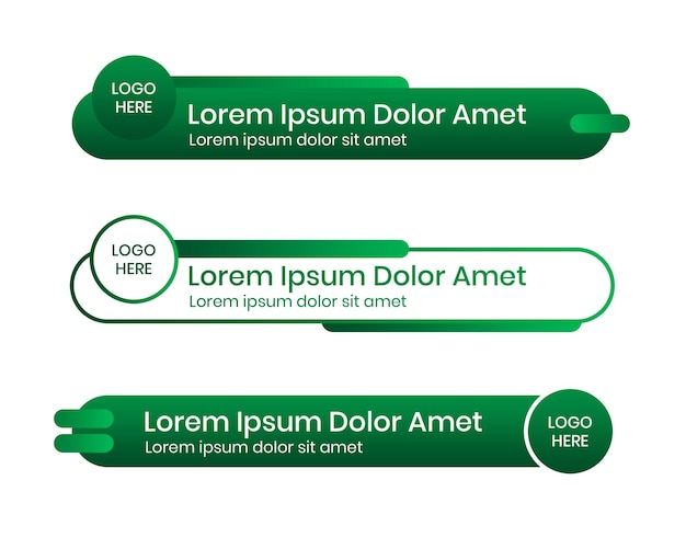 Professional green Lower Third Banners for Television and Presentations