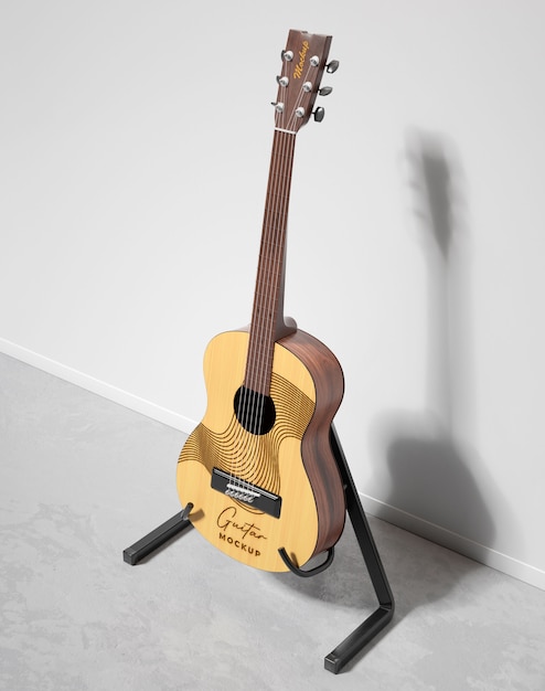 PSD chitarra professionale in mockup da studio