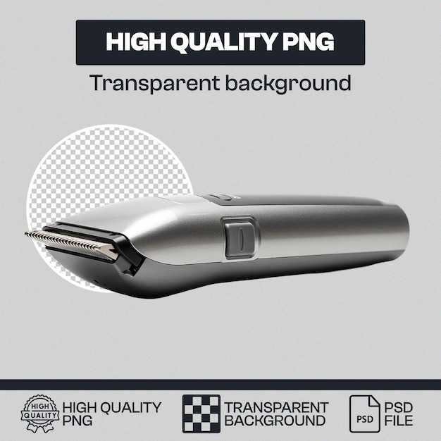 Professional Hair Clipper on Transparent Background