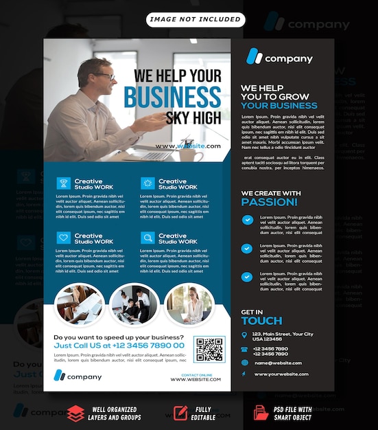 Professional impressions top psd corporate business flyer template