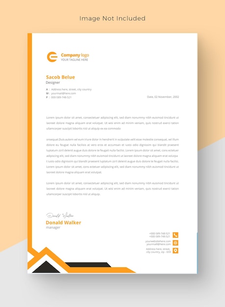 PSD a professional letter template for a company called schwein modern letterhead design