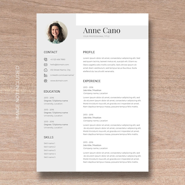 Professional minimal and modern cv template with photo
