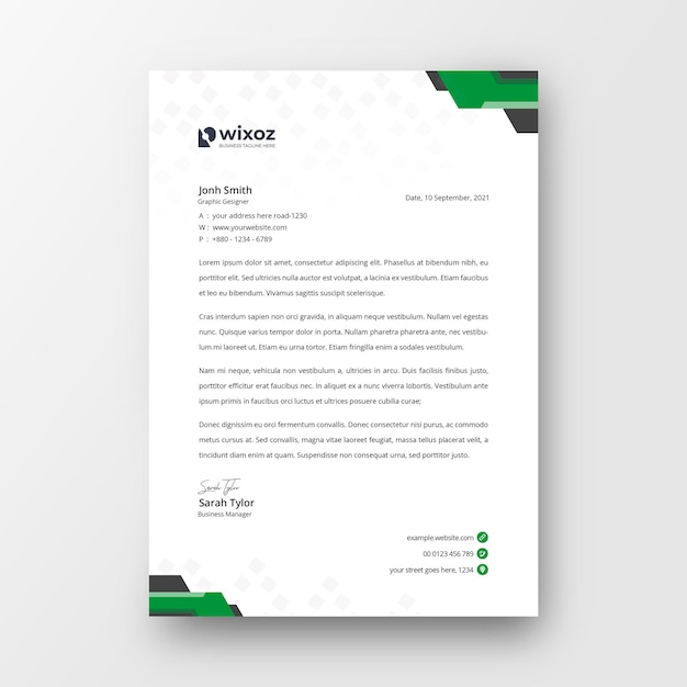 Professional and minimalist corporate letterhead template design