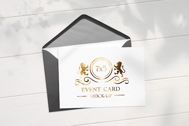 Professional Mockup of 7x5 Card and color changing Envelope