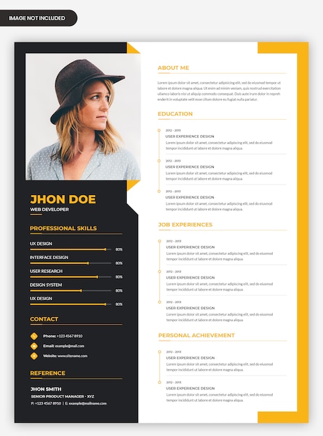 PSD professional modern abstract cv resume template