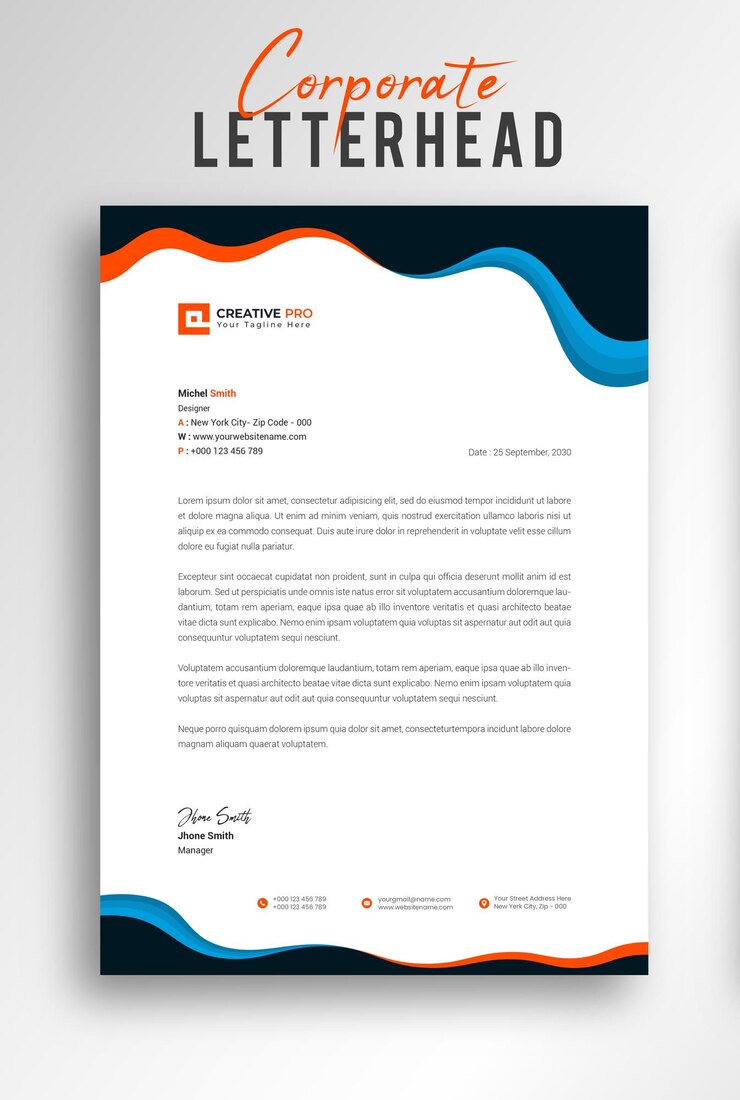 Professional Modern Business Company creative Letterhead Template Design