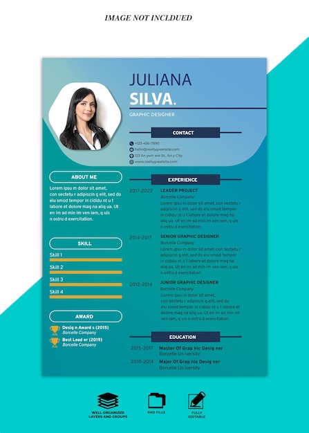 PSD professional modern cv resume psdtemplate