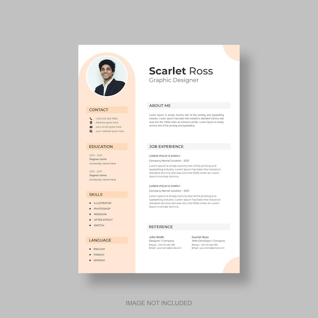Professional modern and minimal CV or resume template