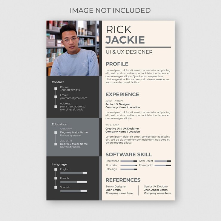 PSD professional modern resume or cv template premium psd