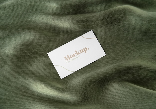 PSD professional paper business card mock-up of fabric