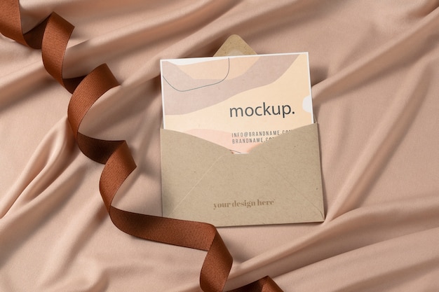 PSD professional paper business card mock-up of fabric