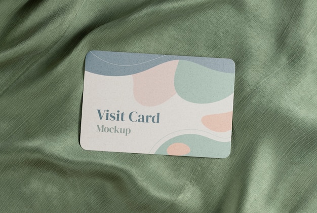 Professional paper business card mock-up of fabric