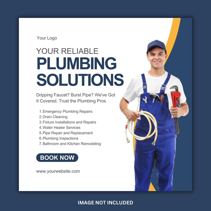 Professional plumber instagram post social media template