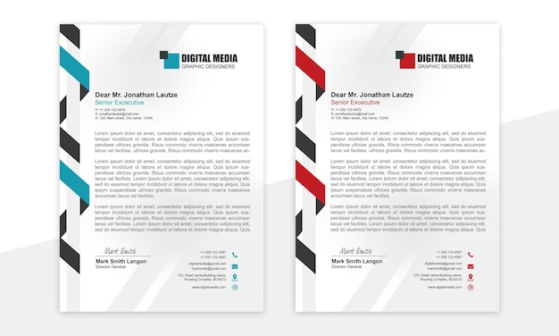 PSD professional and premium business and corporate letterhead and stationary design