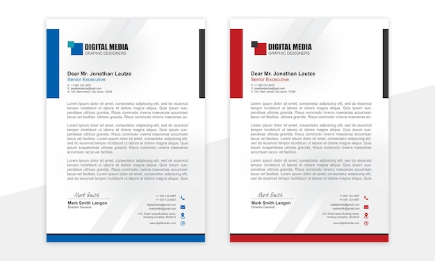 PSD professional and premium business and corporate letterhead and stationary design