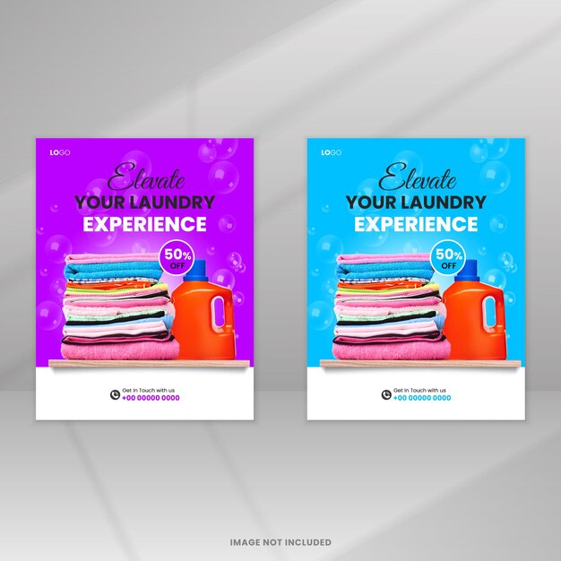 Professional pressing laundry service poster design