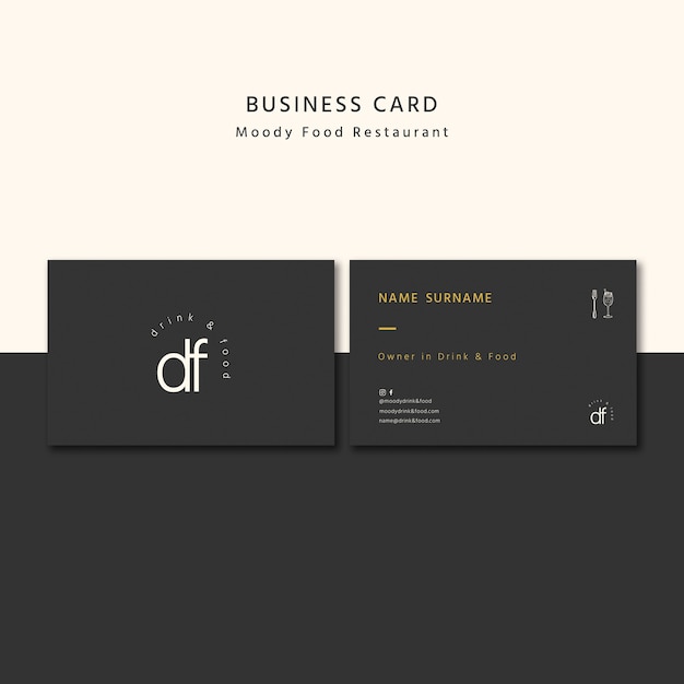 Professional restaurant business card