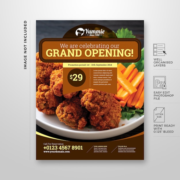 Professional restaurant flyer design template