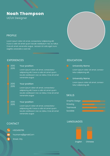 PSD professional resume cv template layout