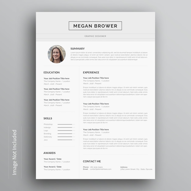 PSD professional resume or cv template