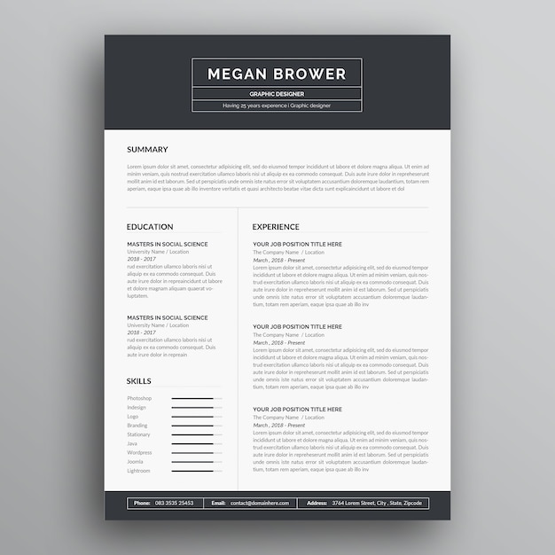 PSD professional resume or cv template