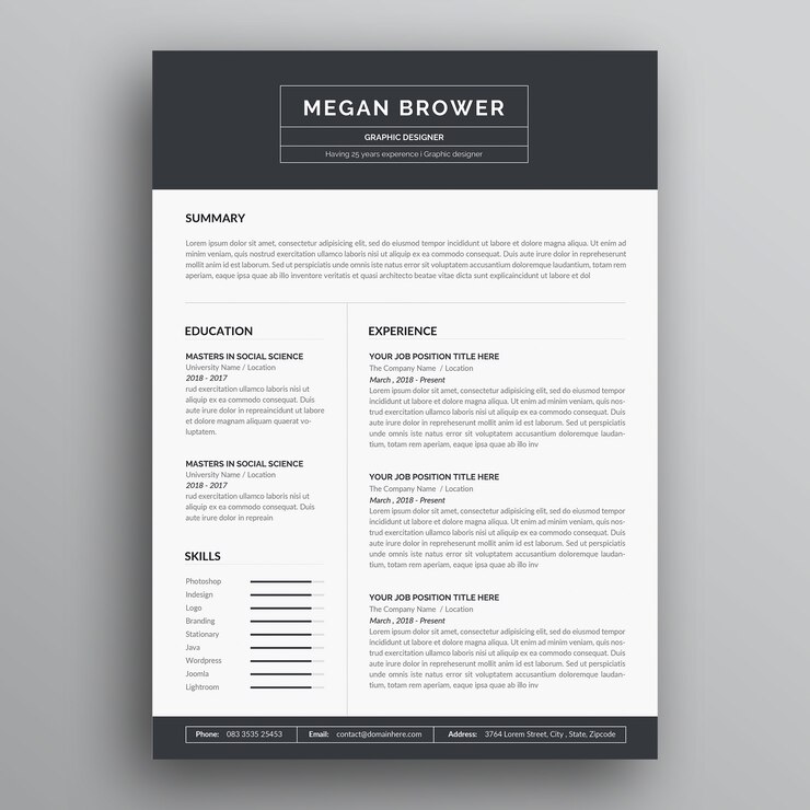 Professional resume or cv template