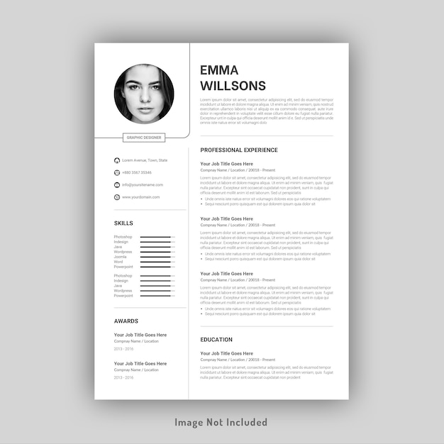 Professional resume or cv template